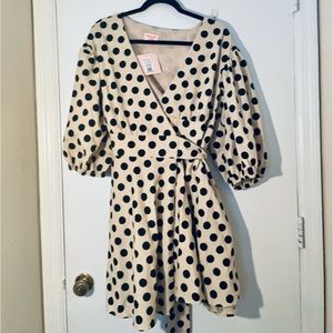 NWT— SHOWPO Polka Dot Wrap Dress (16)